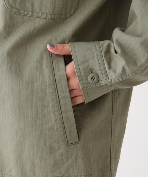 OPAQUE.CLIP（オペークドットクリップ）の「◆オーガニックコットンヘリンボーン カバーオール【UNISEX】（ブルゾン・レディース・オフホワイト/カーキ/ライトパープル・40/38/42）」の9枚目の写真