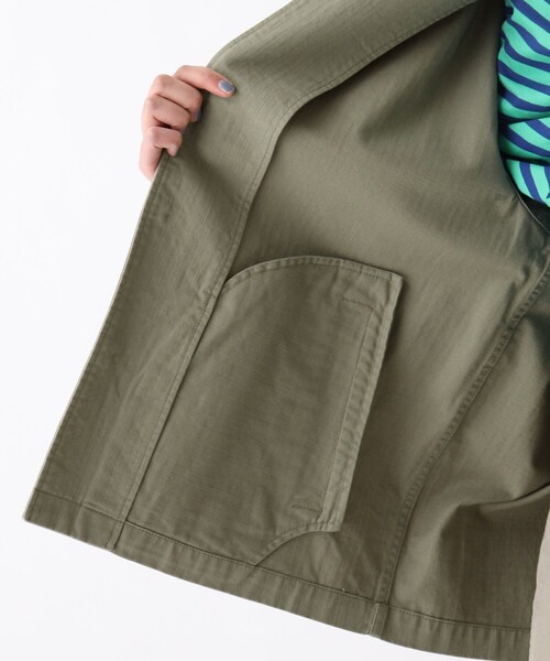 OPAQUE.CLIP（オペークドットクリップ）の「◆オーガニックコットンヘリンボーン カバーオール【UNISEX】（ブルゾン・レディース・オフホワイト/カーキ/ライトパープル・40/38/42）」の10枚目の写真