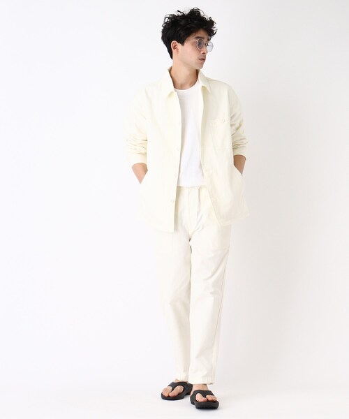 OPAQUE.CLIP（オペークドットクリップ）の「◆オーガニックコットンヘリンボーン カバーオール【UNISEX】（ブルゾン・レディース・オフホワイト/カーキ/ライトパープル・40/38/42）」の18枚目の写真