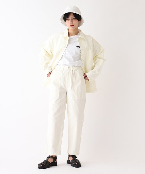 OPAQUE.CLIP（オペークドットクリップ）の「◆オーガニックコットンヘリンボーン カバーオール【UNISEX】（ブルゾン・レディース・オフホワイト/カーキ/ライトパープル・40/38/42）」の21枚目の写真