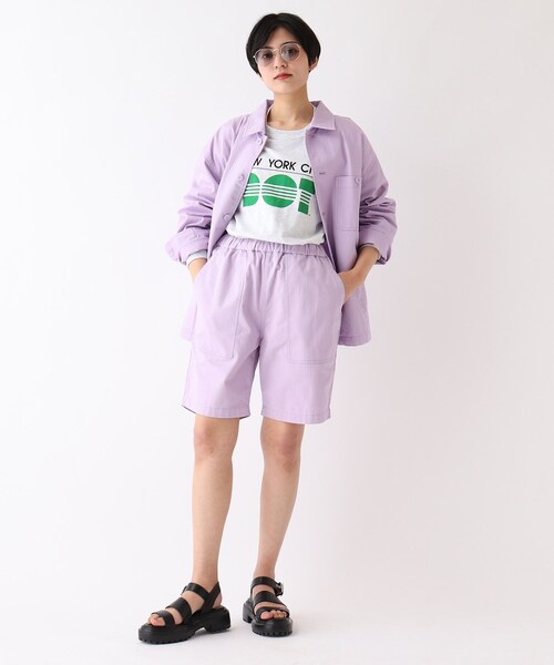 OPAQUE.CLIP（オペークドットクリップ）の「◆オーガニックコットンヘリンボーン カバーオール【UNISEX】（ブルゾン・レディース・オフホワイト/カーキ/ライトパープル・40/38/42）」の22枚目の写真