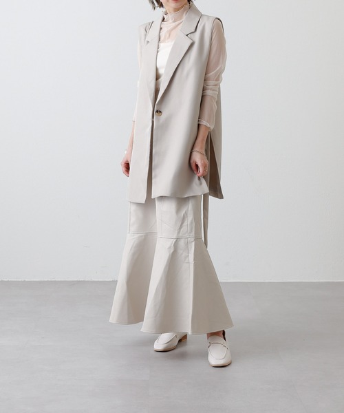 COLONY 2139（コロニートゥーワンスリーナイン）の「レザーライク切替マーメイドスカート（スカート・レディース・ブラック/アイボリー・FREE）」の15枚目の写真