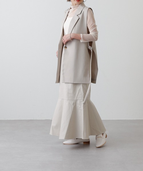 COLONY 2139（コロニートゥーワンスリーナイン）の「レザーライク切替マーメイドスカート（スカート・レディース・ブラック/アイボリー・FREE）」の18枚目の写真