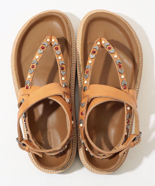 ISABEL MARANT（イザベルマラン）の「ISABEL MARANT ELHAM アンクルストラップサンダル（サンダル・レディース・ブラック/ベージュ・38/37/39/36）」の8枚目の写真