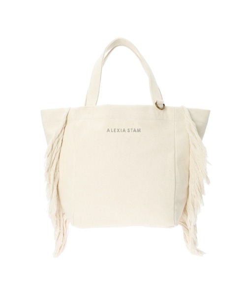 ALEXIA STAM（アリシアスタン）の「Side Fringe Medium Tote Bag with Pouch/ サイドフリンジミディアムトートバッグ（トートバッグ・レディース・アイボリー・FREE）」の5枚目の写真