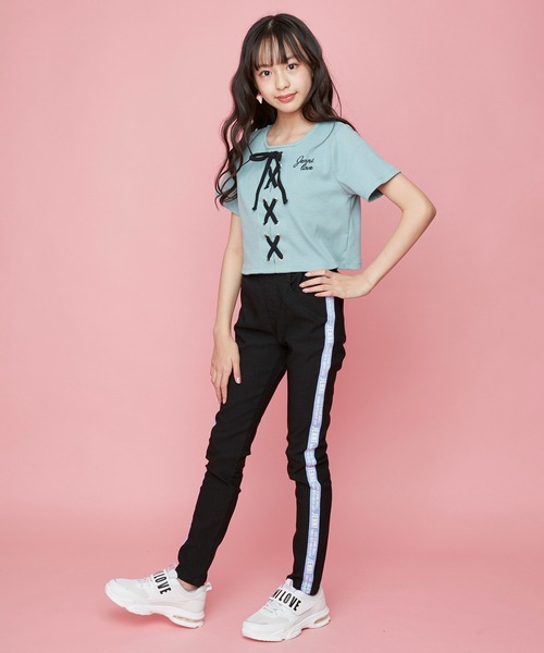 JENNI love（ジェニィラブ）の「サイドラインロゴブラックレギパン（その他パンツ・キッズ・ブラック/ミント/ラベンダー・130cm/140cm/150cm/160cm）」の14枚目の写真