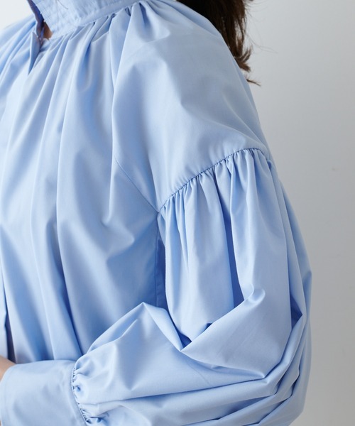PUAL CE CIN（ピュアルセシン）の「【Du noir】スタンドカラーブラウス（シャツ/ブラウス・レディース・ブラック/オフホワイト/サックスブルー・FREE）」の14枚目の写真