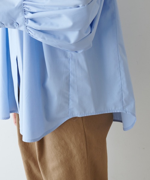 PUAL CE CIN（ピュアルセシン）の「【Du noir】スタンドカラーブラウス（シャツ/ブラウス・レディース・ブラック/オフホワイト/サックスブルー・FREE）」の16枚目の写真