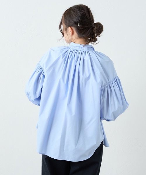 PUAL CE CIN（ピュアルセシン）の「【Du noir】スタンドカラーブラウス（シャツ/ブラウス・レディース・ブラック/オフホワイト/サックスブルー・FREE）」の22枚目の写真