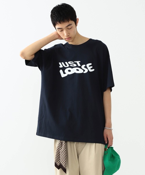 YUYA × BeAMS DOT（ユウヤバイビームスドット）の「YUYA × BeAMS DOT / “JUST LOOSE ”ロゴ Tシャツ（Tシャツ/カットソー・メンズ・ネイビー/ホワイト・MEDIUM/LARGE）」の5枚目の写真