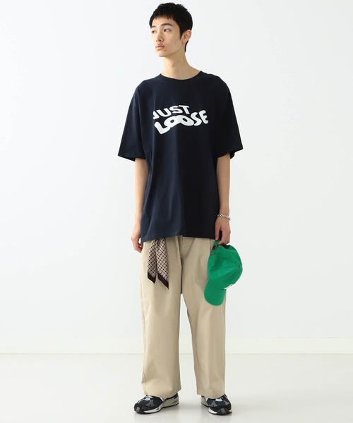 YUYA × BeAMS DOT（ユウヤバイビームスドット）の「YUYA × BeAMS DOT / “JUST LOOSE ”ロゴ Tシャツ（Tシャツ/カットソー・メンズ・ネイビー/ホワイト・MEDIUM/LARGE）」の6枚目の写真