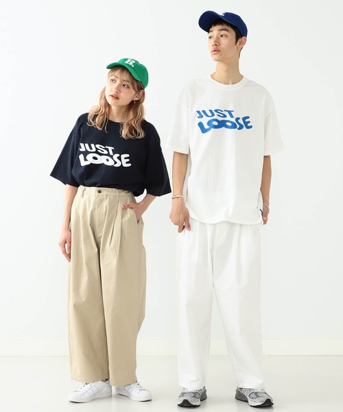 YUYA × BeAMS DOT（ユウヤバイビームスドット）の「YUYA × BeAMS DOT / “JUST LOOSE ”ロゴ Tシャツ（Tシャツ/カットソー・メンズ・ネイビー/ホワイト・MEDIUM/LARGE）」の7枚目の写真