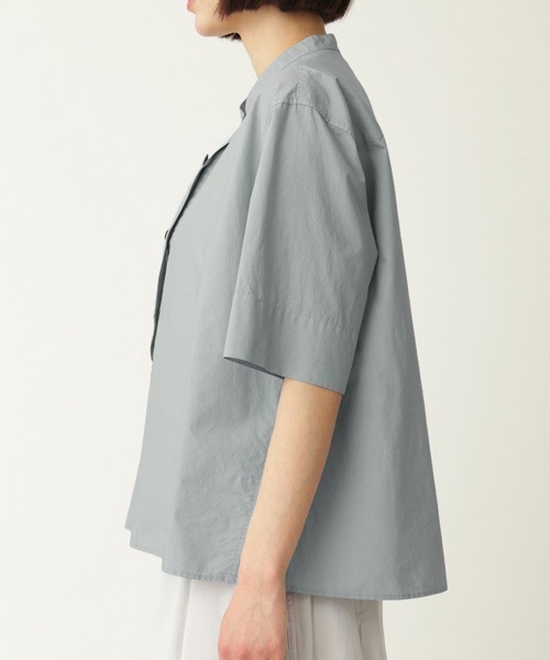 トップス MHL. COTTON RAMIE POPLIN MID GREY エムエイチエル MHL. COTTON RAMIE POPLIN （MID GREY2
