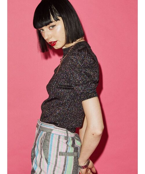 jouetie(ジュエティ)の「パワショルリブニット【サマーニット】(ニット/セーター・レディース・ライトブルー/ブラック/パープル/ピンク/グリーン/その他1・MEDIUM)」の14枚目の写真