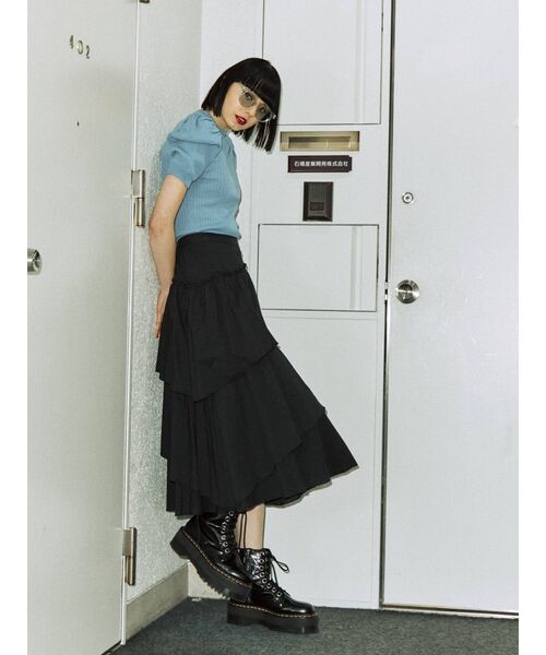 jouetie(ジュエティ)の「パワショルリブニット【サマーニット】(ニット/セーター・レディース・ライトブルー/ブラック/パープル/ピンク/グリーン/その他1・MEDIUM)」の19枚目の写真