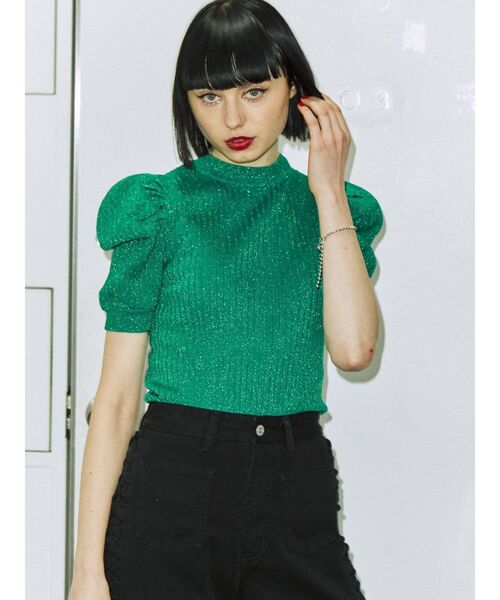jouetie(ジュエティ)の「パワショルリブニット【サマーニット】(ニット/セーター・レディース・ライトブルー/ブラック/パープル/ピンク/グリーン/その他1・MEDIUM)」の20枚目の写真