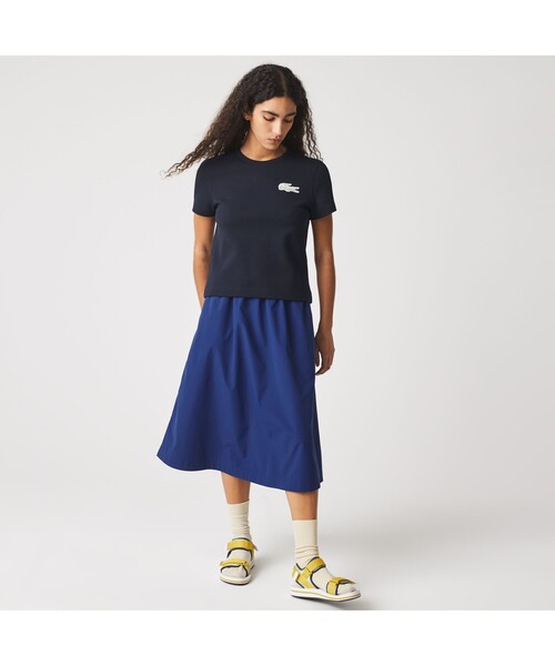 ラコステLACOSTE レースクロックグラフィッククルーネックTシャツ Made In France レースクロックグラフィッククルーネックTシャツ