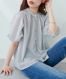 大人上品な1品 とろみサテン7分袖ブラウス