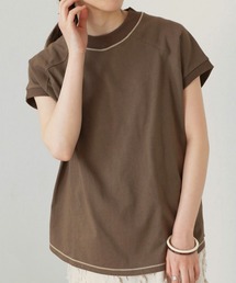 Bab（バブ）の「【USAコットン】【接触冷感・UVカット】プチハイネックカットソー（Tシャツ/カットソー・レディース）」