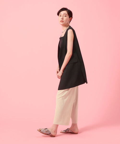 NOLLEY’S Sophi(ノーリーズソフィ)の「麻調ベルト付きセミワイドパンツ(その他パンツ・レディース・チャコールグレー/ベージュ/パープル/ライトグリーン/ネイビー/カーキ/ピンク・38/34/36)」の11枚目の写真