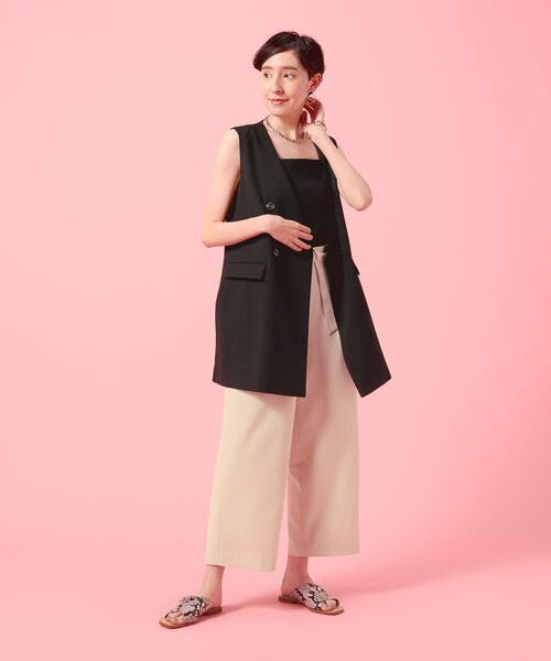 NOLLEY’S Sophi(ノーリーズソフィ)の「麻調ベルト付きセミワイドパンツ(その他パンツ・レディース・チャコールグレー/ベージュ/パープル/ライトグリーン/ネイビー/カーキ/ピンク・38/34/36)」の13枚目の写真