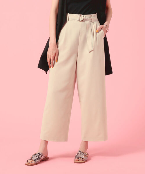 NOLLEY’S Sophi(ノーリーズソフィ)の「麻調ベルト付きセミワイドパンツ(その他パンツ・レディース・チャコールグレー/ベージュ/パープル/ライトグリーン/ネイビー/カーキ/ピンク・38/34/36)」の14枚目の写真
