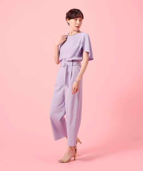 NOLLEY’S Sophi(ノーリーズソフィ)の「麻調ベルト付きセミワイドパンツ(その他パンツ・レディース・チャコールグレー/ベージュ/パープル/ライトグリーン/ネイビー/カーキ/ピンク・38/34/36)」の16枚目の写真