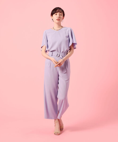 NOLLEY’S Sophi(ノーリーズソフィ)の「麻調ベルト付きセミワイドパンツ(その他パンツ・レディース・チャコールグレー/ベージュ/パープル/ライトグリーン/ネイビー/カーキ/ピンク・38/34/36)」の18枚目の写真