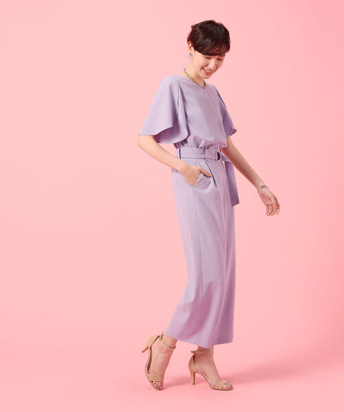 NOLLEY’S Sophi(ノーリーズソフィ)の「麻調ベルト付きセミワイドパンツ(その他パンツ・レディース・チャコールグレー/ベージュ/パープル/ライトグリーン/ネイビー/カーキ/ピンク・38/34/36)」の19枚目の写真