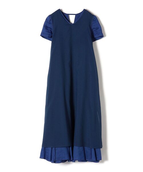 美品♪シップス　ラミー 2WAY フレアワンピース　ネイビー　Aライン　麻　38 セール】 ラミー2WAYフレアワンピース◇ （ロング・マキシ丈