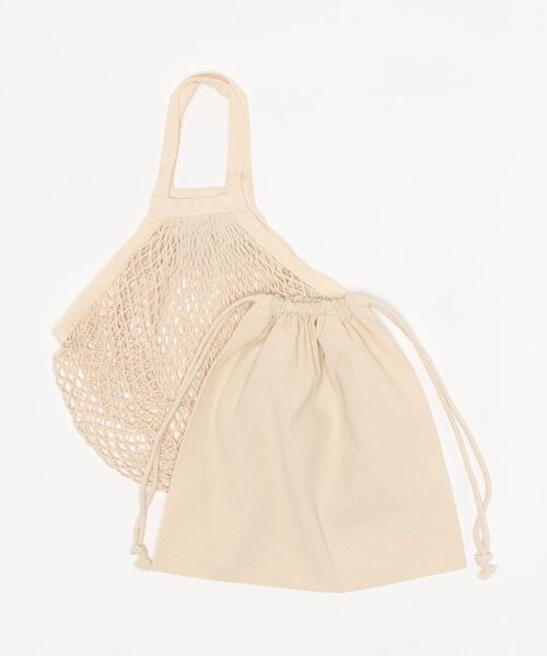 meeny miny（ミーニーマイニー）の「【meeny miny/ミーニーマイニー】旭山動物園 アムールトラ/マヌルネコ ネットバッグ（トートバッグ・レディース・ベージュ/ベージュ系2・FREE）」の6枚目の写真