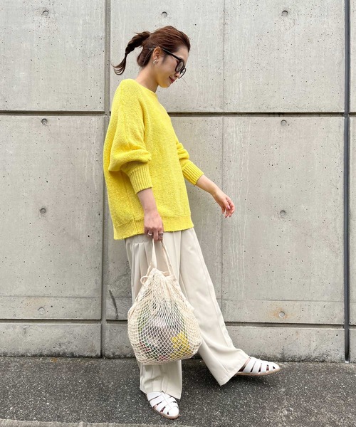 meeny miny（ミーニーマイニー）の「【meeny miny/ミーニーマイニー】旭山動物園 アムールトラ/マヌルネコ ネットバッグ（トートバッグ・レディース・ベージュ/ベージュ系2・FREE）」の8枚目の写真