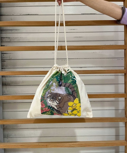 meeny miny（ミーニーマイニー）の「【meeny miny/ミーニーマイニー】旭山動物園 アムールトラ/マヌルネコ ネットバッグ（トートバッグ・レディース・ベージュ/ベージュ系2・FREE）」の13枚目の写真