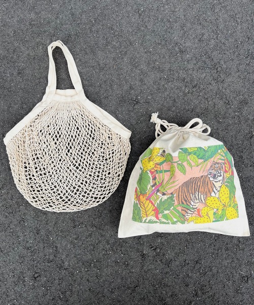 meeny miny（ミーニーマイニー）の「【meeny miny/ミーニーマイニー】旭山動物園 アムールトラ/マヌルネコ ネットバッグ（トートバッグ・レディース・ベージュ/ベージュ系2・FREE）」の18枚目の写真