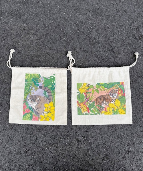 meeny miny（ミーニーマイニー）の「【meeny miny/ミーニーマイニー】旭山動物園 アムールトラ/マヌルネコ ネットバッグ（トートバッグ・レディース・ベージュ/ベージュ系2・FREE）」の3枚目の写真