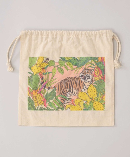 meeny miny（ミーニーマイニー）の「【meeny miny/ミーニーマイニー】旭山動物園 アムールトラ/マヌルネコ ネットバッグ（トートバッグ・レディース・ベージュ/ベージュ系2・FREE）」の4枚目の写真