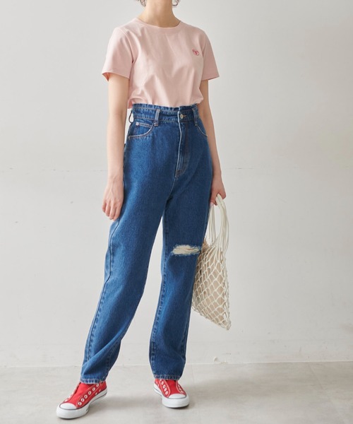 FREE'S MART（フリーズマート）の「◆ワンポイント刺繍ロゴTシャツ（Tシャツ/カットソー・レディース・ホワイト/ブラック/ピンク・FREE）」の10枚目の写真