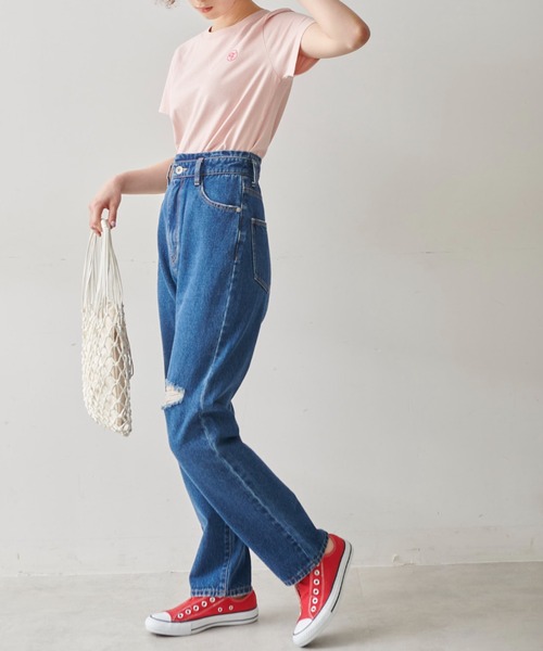 FREE'S MART（フリーズマート）の「◆ワンポイント刺繍ロゴTシャツ（Tシャツ/カットソー・レディース・ホワイト/ブラック/ピンク・FREE）」の13枚目の写真