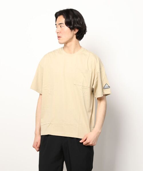 adidas（アディダス）の「アディダス adidas BOSロゴ ワッペンTシャツ（Tシャツ/カットソー・メンズ・ホワイト/ブラック/ベージュ・M/S/L/LL/3L）」の3枚目の写真