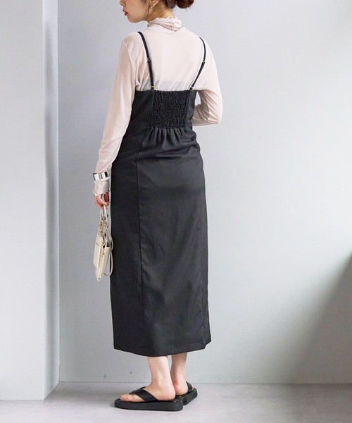 natural couture（ナチュラルクチュール）の「着こなし次第で自由自在 サイドスリットキャミワンピース（ワンピース・レディース・アイボリー/ブラック/グレイッシュベージュ・FREE）」の11枚目の写真