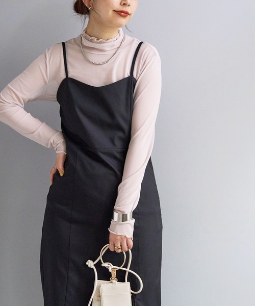 natural couture（ナチュラルクチュール）の「着こなし次第で自由自在 サイドスリットキャミワンピース（ワンピース・レディース・アイボリー/ブラック/グレイッシュベージュ・FREE）」の20枚目の写真