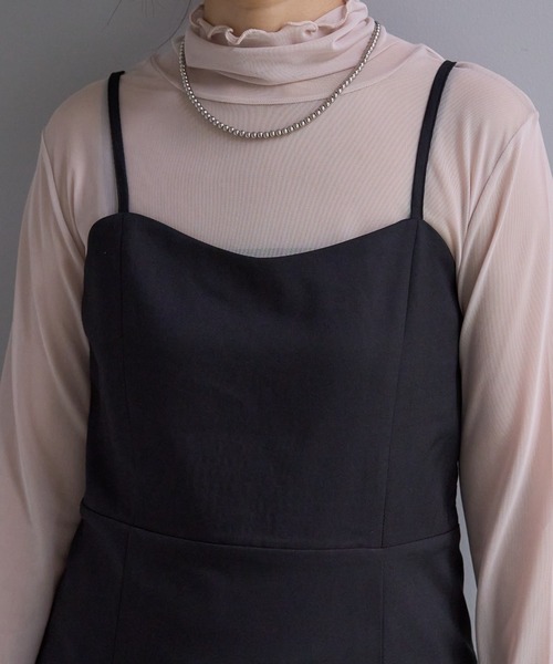 natural couture（ナチュラルクチュール）の「着こなし次第で自由自在 サイドスリットキャミワンピース（ワンピース・レディース・アイボリー/ブラック/グレイッシュベージュ・FREE）」の12枚目の写真