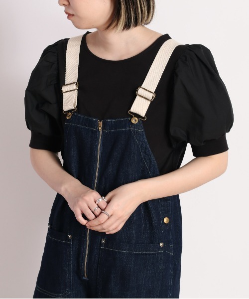 cepo（セポ）の「ドッキングパフスリーブＴｅｅ（Tシャツ/カットソー・レディース・ブラック/ベージュ/カーキ・M）」の2枚目の写真