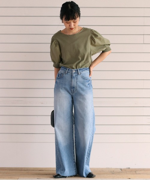 cepo（セポ）の「ドッキングパフスリーブＴｅｅ（Tシャツ/カットソー・レディース・ブラック/ベージュ/カーキ・M）」の7枚目の写真