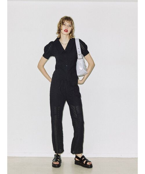 jouetie（ジュエティ）の「パッチワークレースパンツ【WEB限定】（その他パンツ・レディース・オフホワイト/ブラック・MEDIUM）」の4枚目の写真