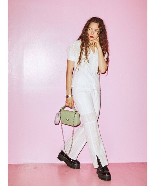 jouetie（ジュエティ）の「パッチワークレースパンツ【WEB限定】（その他パンツ・レディース・オフホワイト/ブラック・MEDIUM）」の9枚目の写真