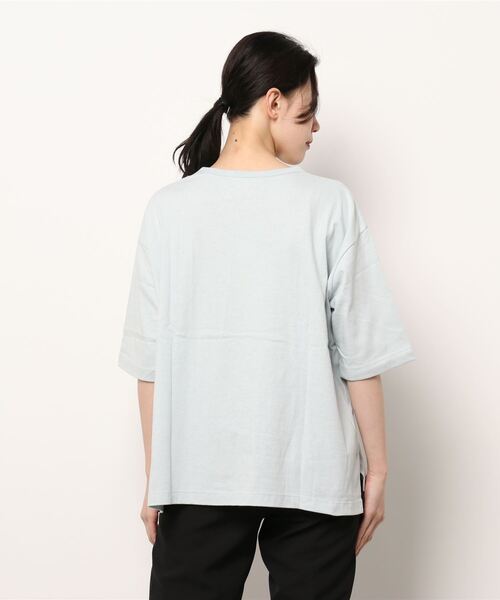 sm2rhythm（サマンサモスモスリズム）の「リサイクル天竺プリントTシャツ（Tシャツ/カットソー・レディース・ホワイト/ベージュ/グリーン/ブルー・ﾌﾘ-）」の5枚目の写真