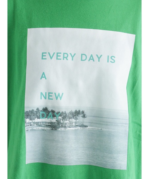 sm2rhythm（サマンサモスモスリズム）の「リサイクル天竺プリントTシャツ（Tシャツ/カットソー・レディース・ホワイト/ベージュ/グリーン/ブルー・ﾌﾘ-）」の15枚目の写真