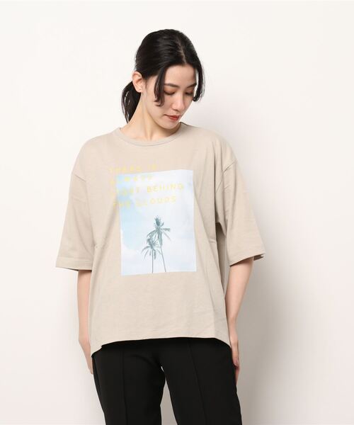 sm2rhythm（サマンサモスモスリズム）の「リサイクル天竺プリントTシャツ（Tシャツ/カットソー・レディース・ホワイト/ベージュ/グリーン/ブルー・ﾌﾘ-）」の19枚目の写真