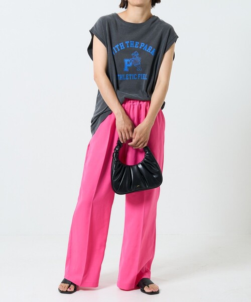 FREAK'S STORE（フリークスストア）の「リネンライクセンタープレスイージーパンツ（スラックス・レディース・ブラック/ブラウン/グリーン/ピンク/ダークブラウン・ﾌﾘ-）」の19枚目の写真